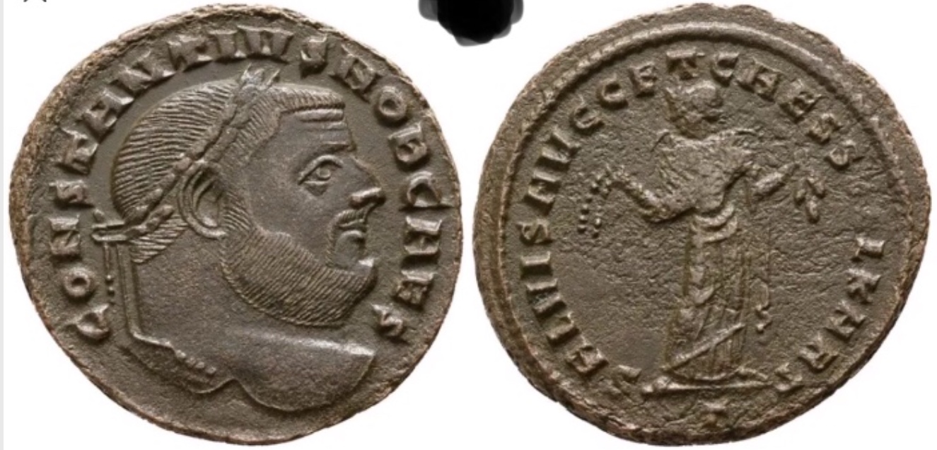 Galerius,-As-Caesar-Silvered-Follis---Carthage